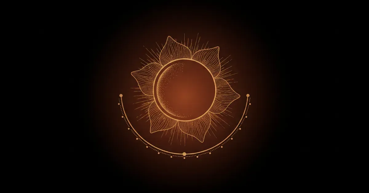 Janela fértil — flor delicada em line art dourada com textura pontilhada sobre fundo escuro, capa editorial